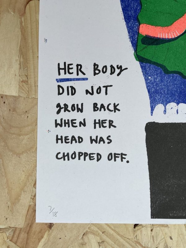 ‘Her head did not…’ A3 Risograph Print - Image 3