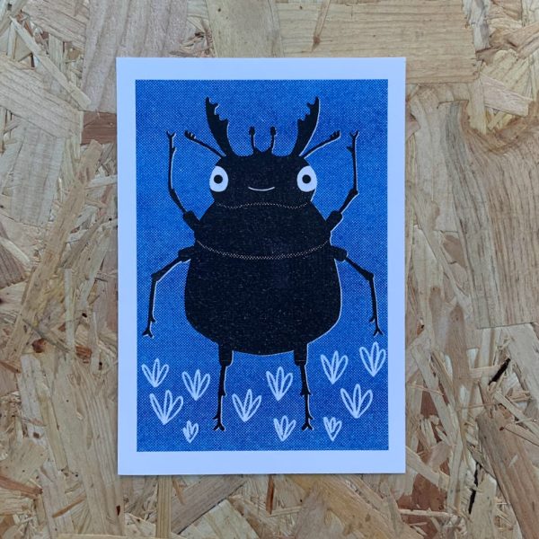 'Stag Beetle' A5 Risograph Print